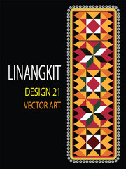 It is a traditional handicraft design by native tribes in East Malaysia usually with green, black, yellow, purple, brown, white, and orange threads