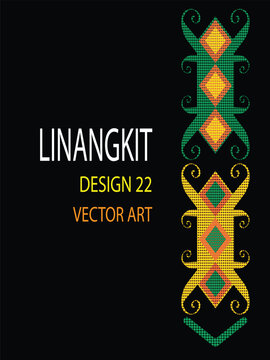 It is a traditional handicraft design by native tribes in East Malaysia usually with green, black, yellow, purple, brown, white, and orange threads