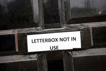 letterbox not in use sign