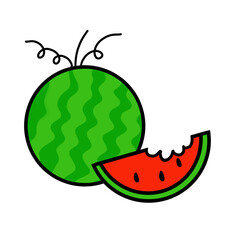 illustration of watermelon on white background