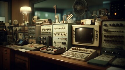 Retro Technology With Vintage Computer Analogue Equipment