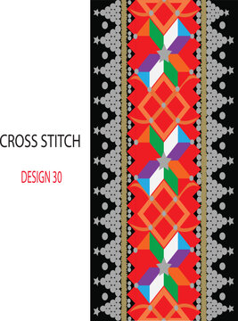 It is a traditional handicraft design by native tribes in East Malaysia usually with green, black, yellow, purple, brown, white, and orange threads