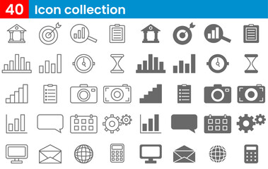 collection of business and finance and business Icons in vector for design