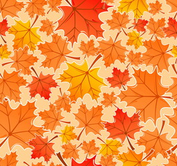 Autumn leaves seamless pattern, element for design, vector illustration