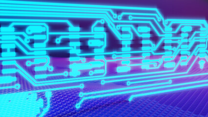 Abstrakte, futuristische Darstellung eines elektronischen Schaltplans