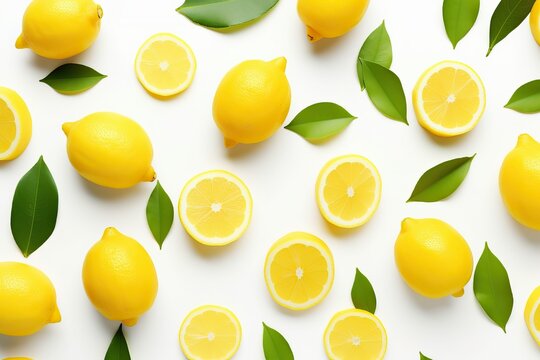 Lemon, Yellow and bight fruit background (Ai generated)