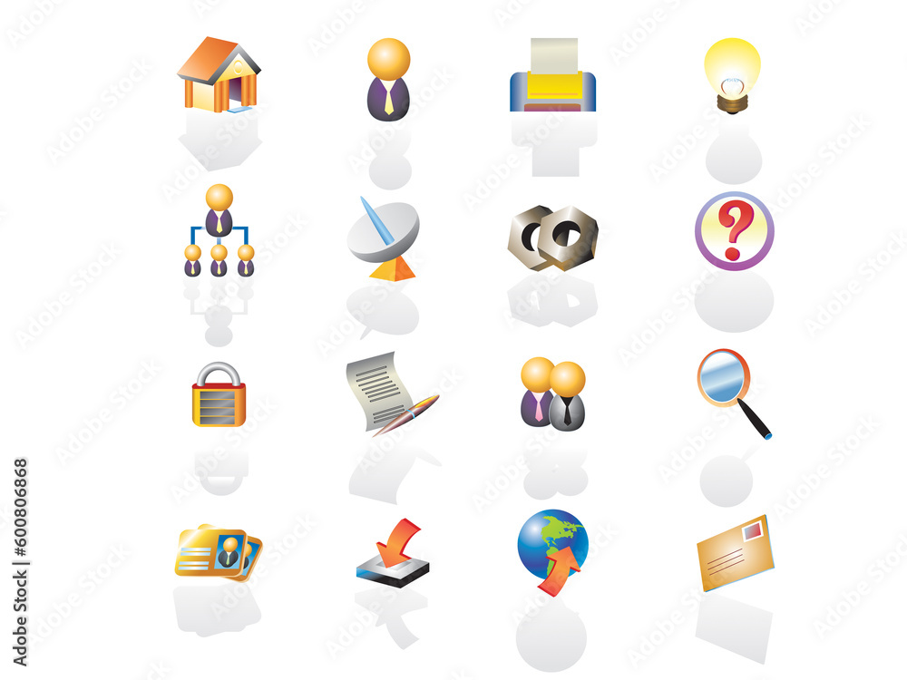Poster web icon set suitable to use any kind of website.