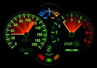 Bike Panel - High detailed and photorealistic vector illustration