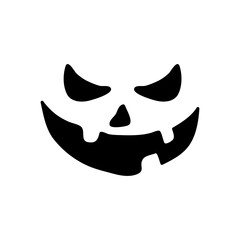 Scary ghost face. Ghost mask. Pumpkin carved devil face for Halloween.