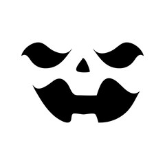 Scary ghost face. Ghost mask. Pumpkin carved devil face for Halloween.
