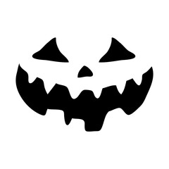 Scary ghost face. Ghost mask. Pumpkin carved devil face for Halloween.