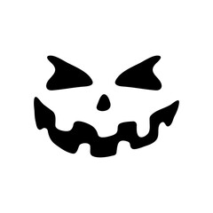 Scary ghost face. Ghost mask. Pumpkin carved devil face for Halloween.