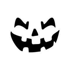Scary ghost face. Ghost mask. Pumpkin carved devil face for Halloween.