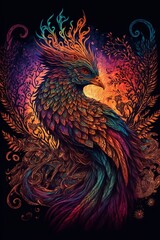 Obraz premium Phoenix bird, generative ai