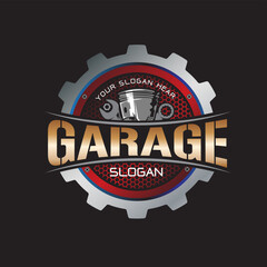 Garage service car logo template. Automotive logo design.  vector illustration