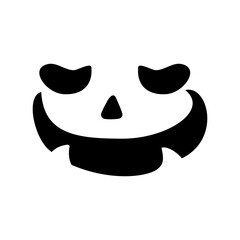 Scary ghost face. Ghost mask. Pumpkin carved devil face for Halloween.