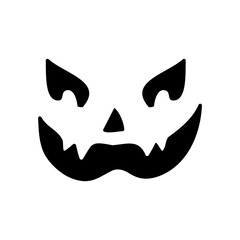 Scary ghost face. Ghost mask. Pumpkin carved devil face for Halloween.