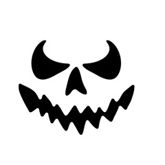 Scary ghost face. Ghost mask. Pumpkin carved devil face for Halloween.