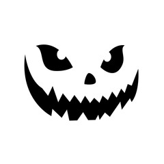 Scary ghost face. Ghost mask. Pumpkin carved devil face for Halloween.