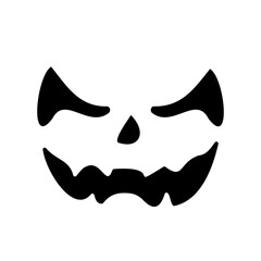 Scary ghost face. Ghost mask. Pumpkin carved devil face for Halloween.