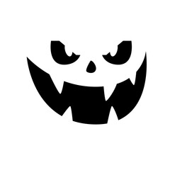 Scary ghost face. Ghost mask. Pumpkin carved devil face for Halloween.