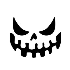 Scary ghost face. Ghost mask. Pumpkin carved devil face for Halloween.