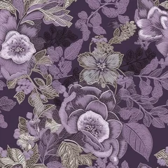 Foto op Canvas Beautiful elegant flower seamless pattern, created with generative AI © MiraCle72