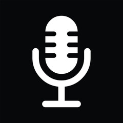 microphone icon on black background