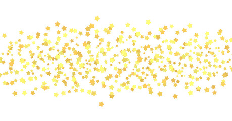XMAS stars. Confetti celebration, Falling golden abstract decoration for party, birthday celebrate, (PNG transparent)