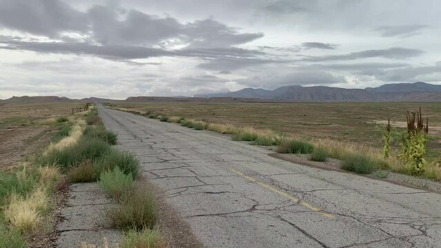 Old Pavement of Highway 50 - Lonesome HWY 50 Utah and Nevada - Lonesome Route 50 on the Loneliest Road in America