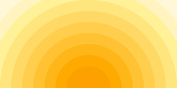 Abstract sunshine geometric background.Yellow to white gradient of curved stripes. Summer banner. Great for cover, social media, wallpapers, web, brochure