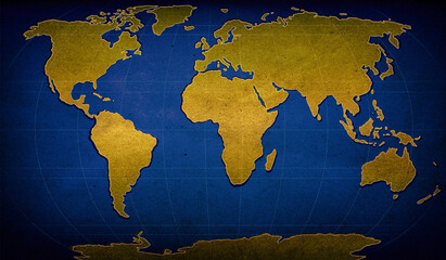 illustration of world map on textured background