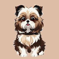 A CUTE PUPPY WITH LOTS OF FUR VECTOR IMAGE