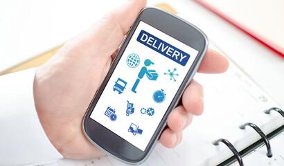 Delivery concept on a smartphone