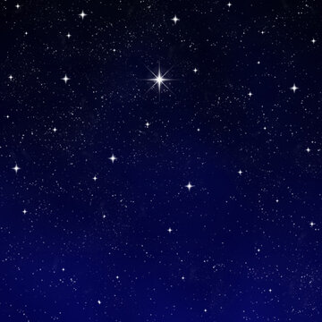 a single bright wishing star stands out from all the rest