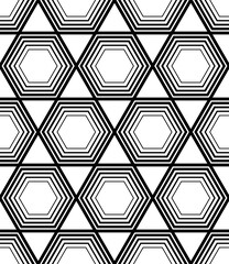 Vector seamless texture. Modern geometric background with hexagonal tiles.