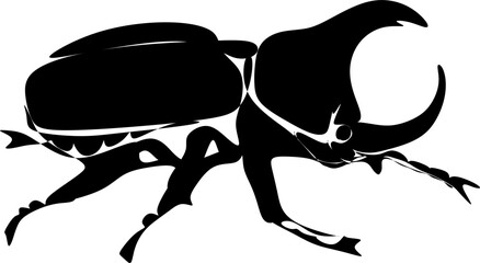 The illustrations and clipart. A black-and-white silhouette of a beetle