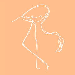 very aesthetic Flamingo lineart illustration 