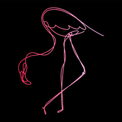 very aesthetic Flamingo lineart illustration 