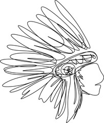 a Native American Face, American Indian Apache Head	
