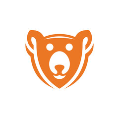 Bear Face With Shield Modern Creative Logo