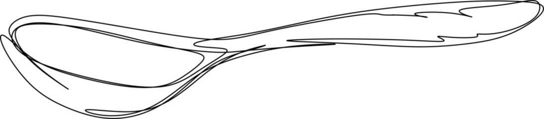 One line art. one continuous line art of a spoon