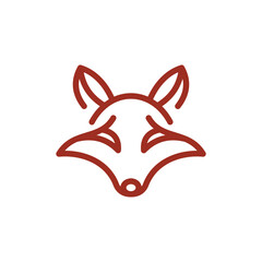 Fox Face Animal Line Simple Logo