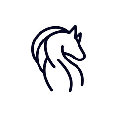 Horse Head Modern Line SOmple Logo