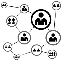 vector illustration of a complex network of people