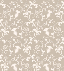 Seamless floral pattern.   Background on separate layer for easier editing (vector file)