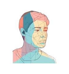 Abstract portrait of young adult man