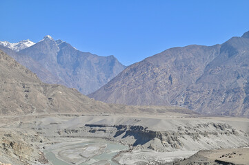 Junction Point in Jaglot Town, Where Three Mightiest Mountain Ranges Meet, the Himalaya, Karakoram and Hindu Kush