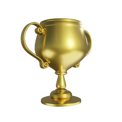 Gold cup isolated on white in transparent background