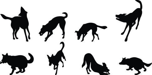 High-Quality Dog Silhouette Vector Graphics for Designers